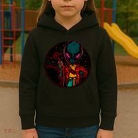 Neon Space Alien Kids Hoodie thumb 3