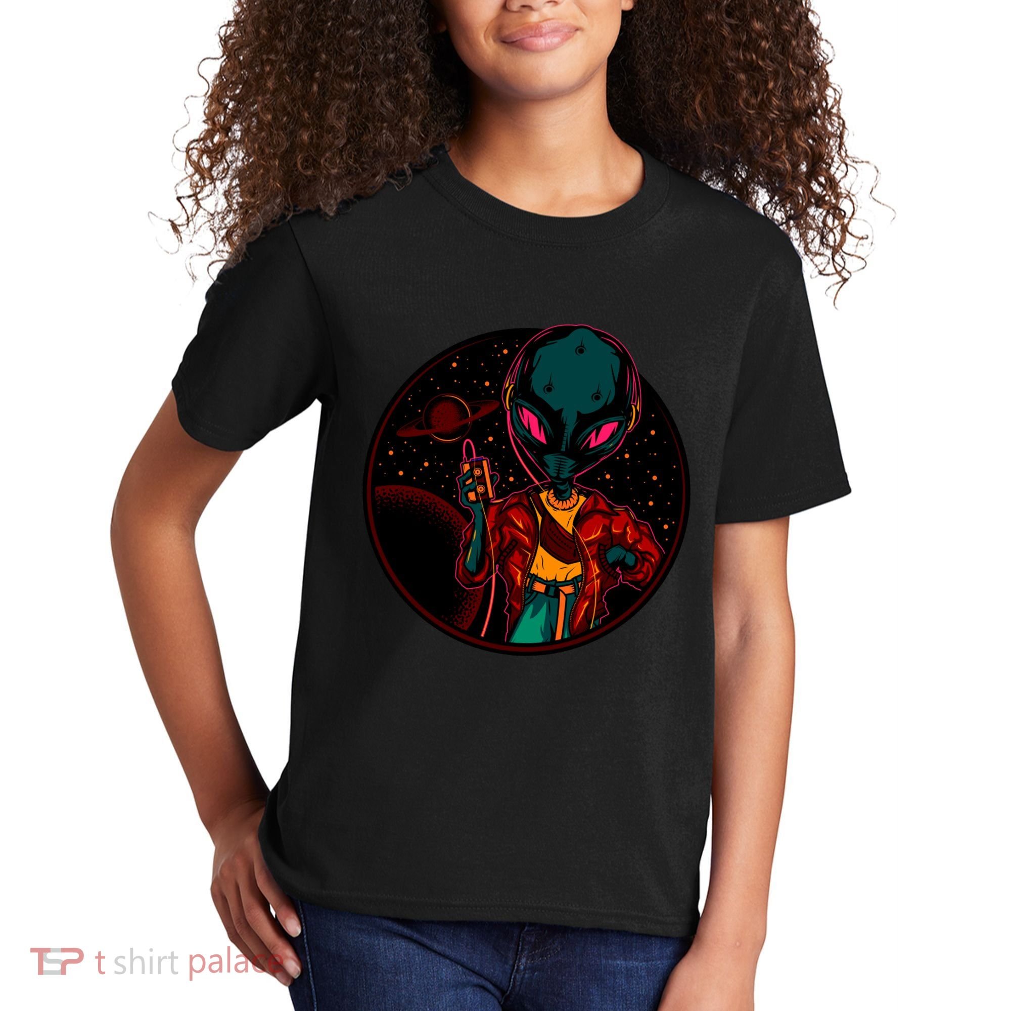 Neon Space Alien Kids T-Shirt