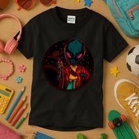 Neon Space Alien Kids T-Shirt thumb 3