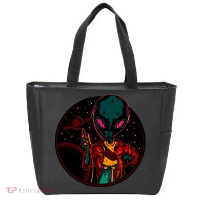 Neon Space Alien Tote Bag