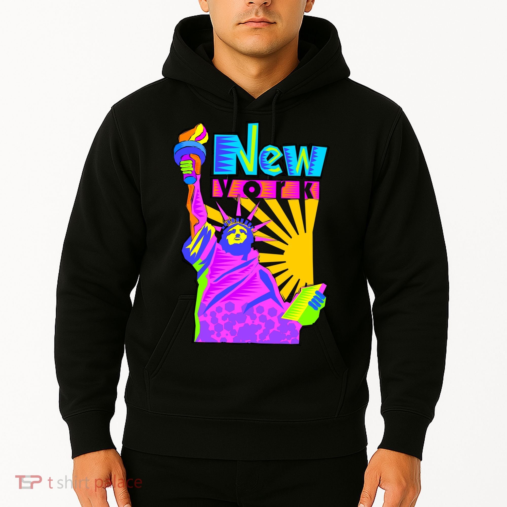 Neon Statue of Liberty Hoodie
