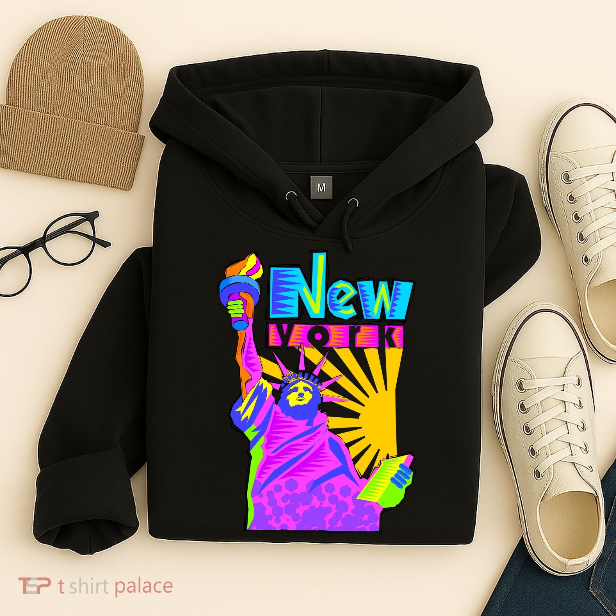 Neon Statue of Liberty Hoodie