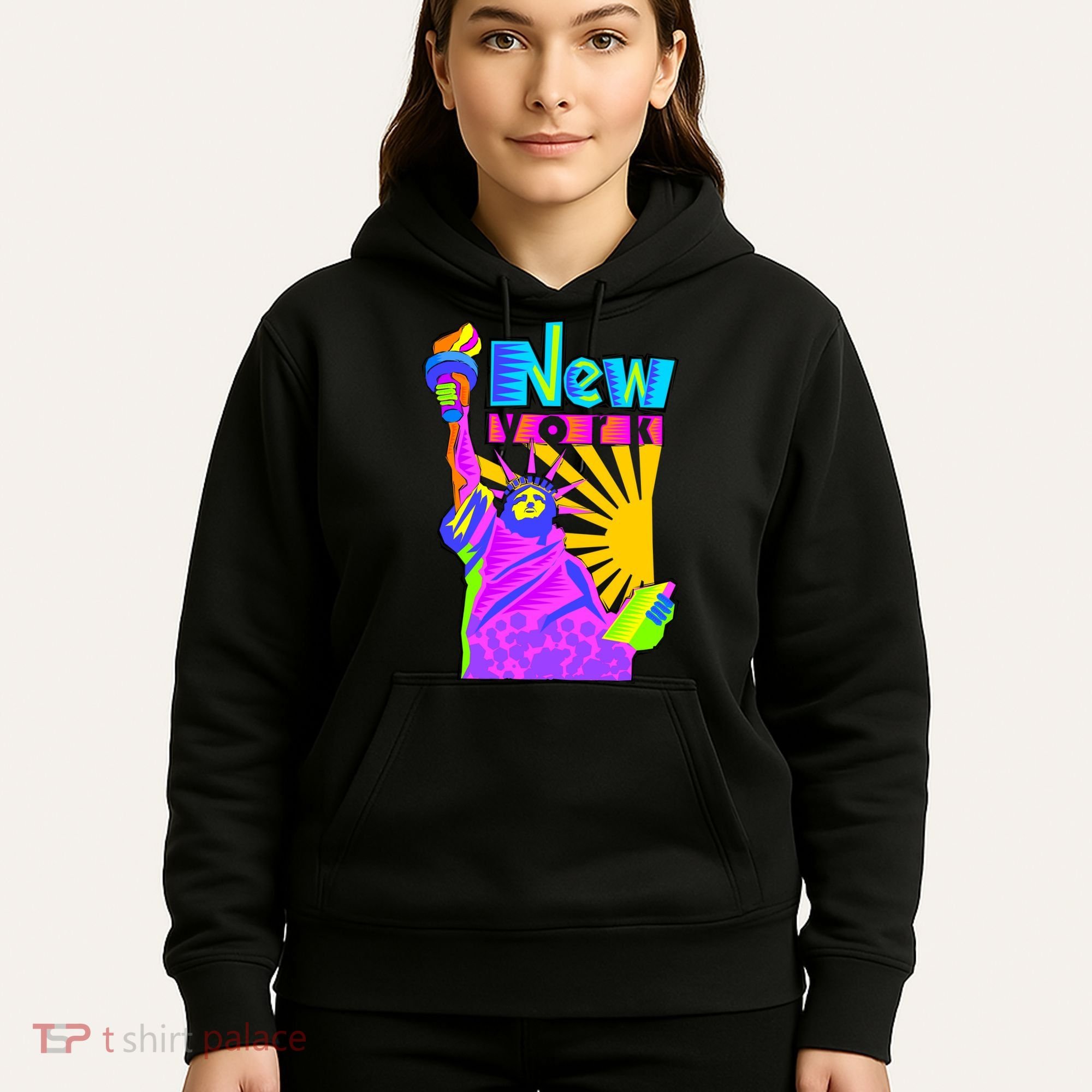 Neon Statue of Liberty Hoodie