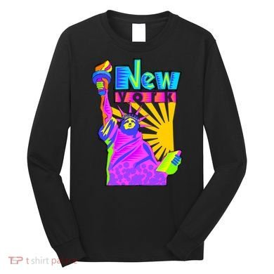 Neon Statue of Liberty Long Sleeve Shirt