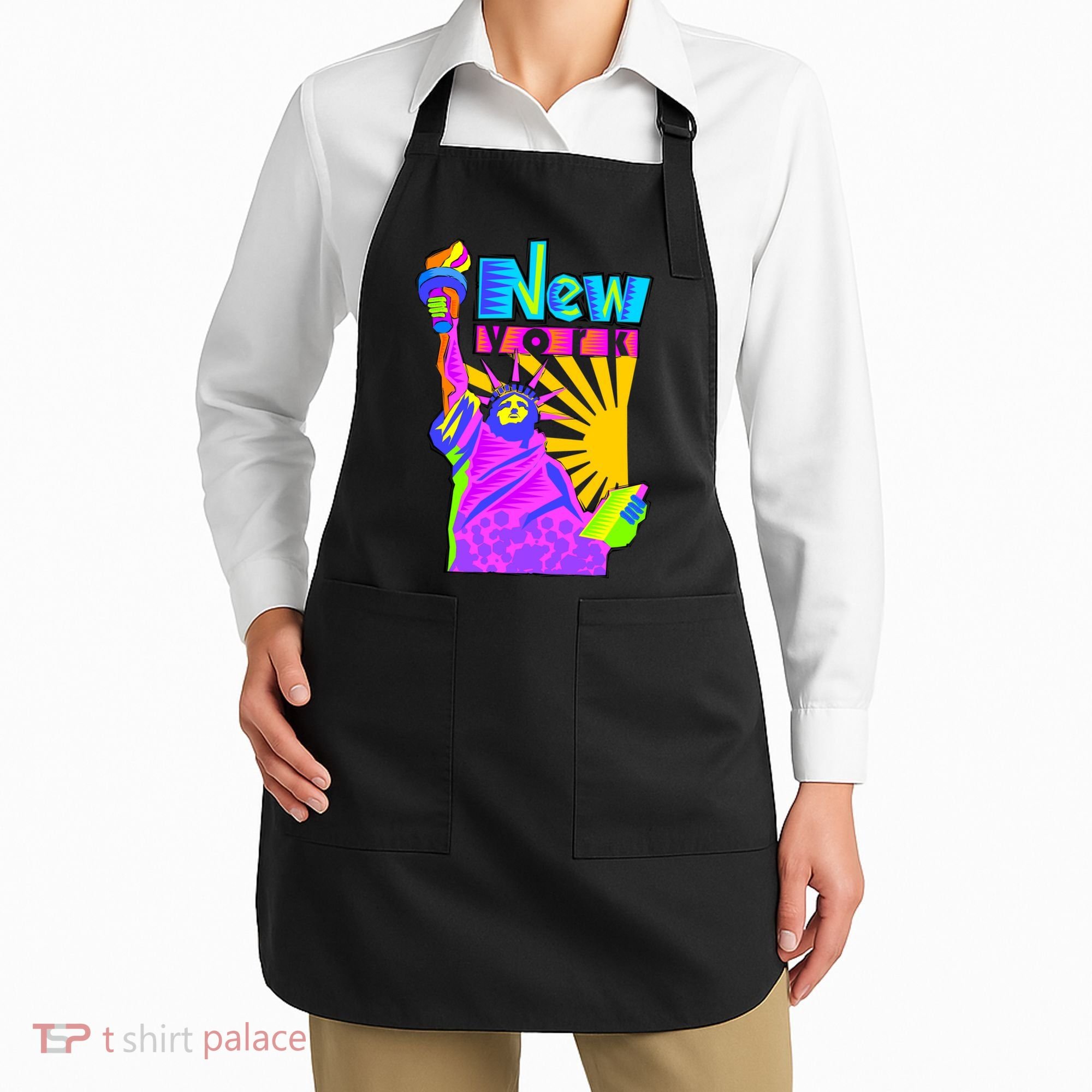 Neon Statue of Liberty Apron
