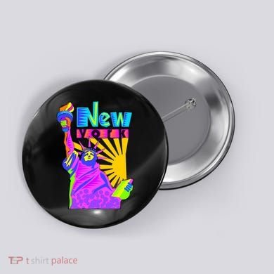 Neon Statue of Liberty Button