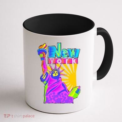 Neon Statue of Liberty Coffee Mug back