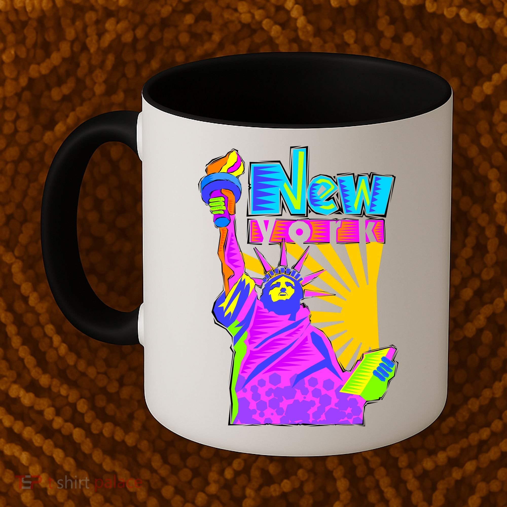 Neon Statue of Liberty Coffee Mug