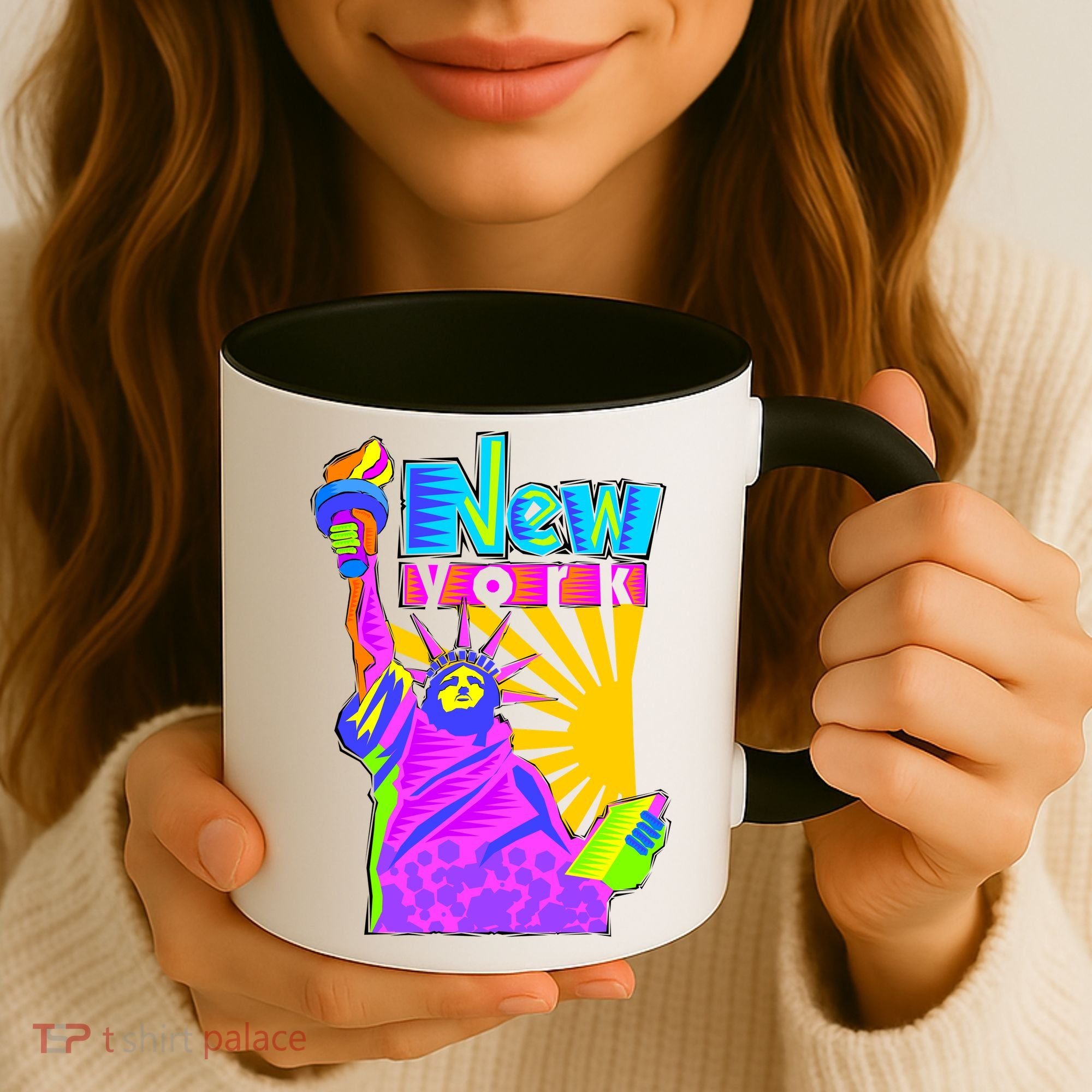 Neon Statue of Liberty Coffee Mug
