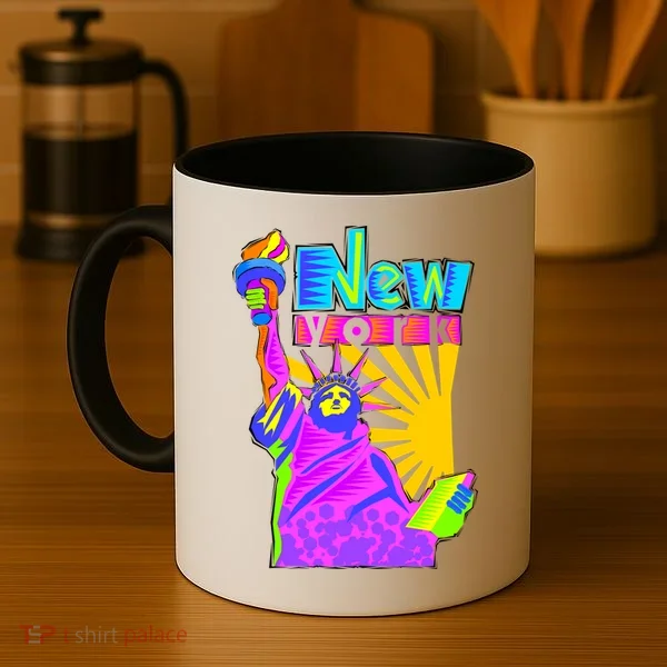 Neon Statue of Liberty Coffee Mug