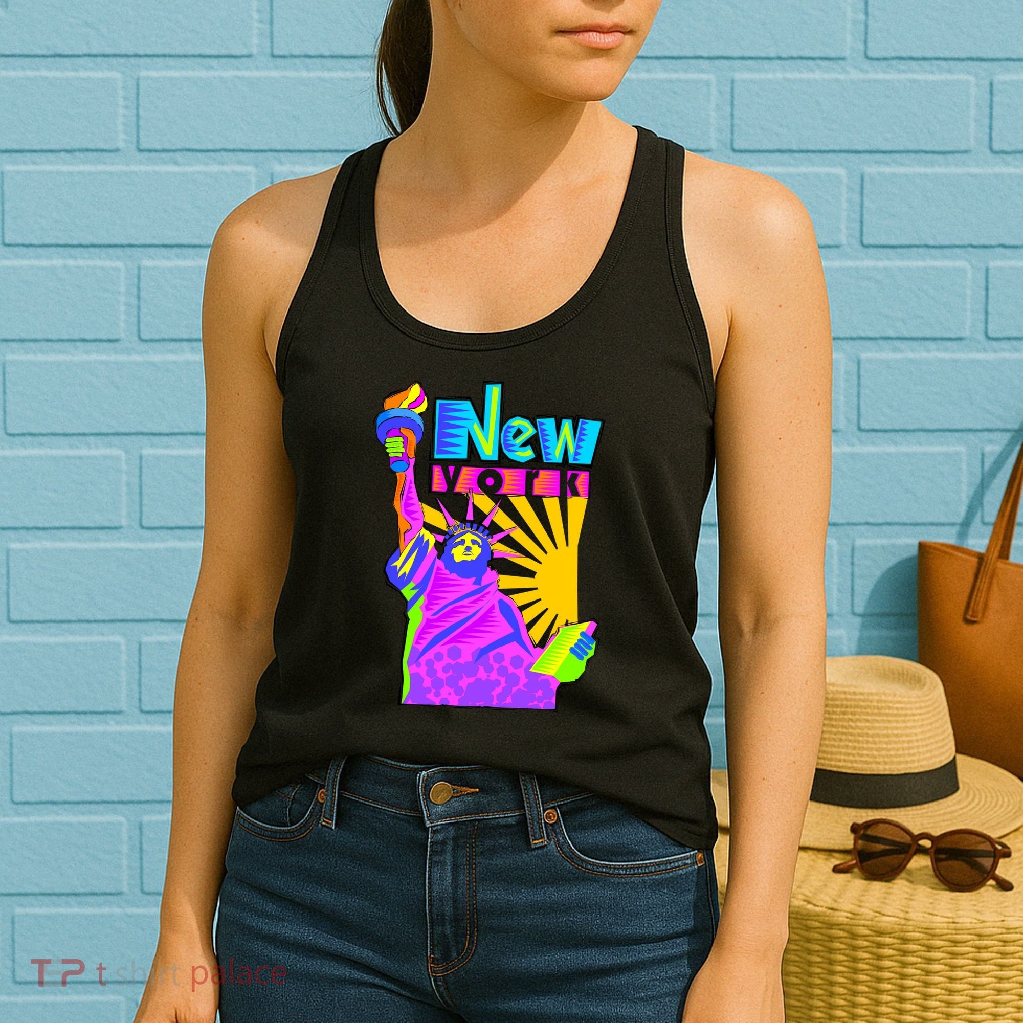 Neon Statue of Liberty Women's Tank Top
