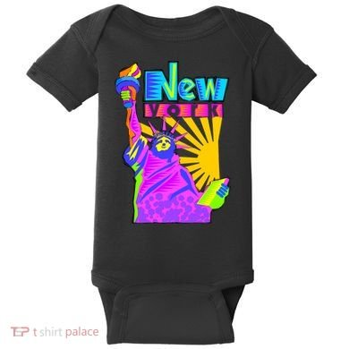 Neon Statue of Liberty Baby Bodysuit