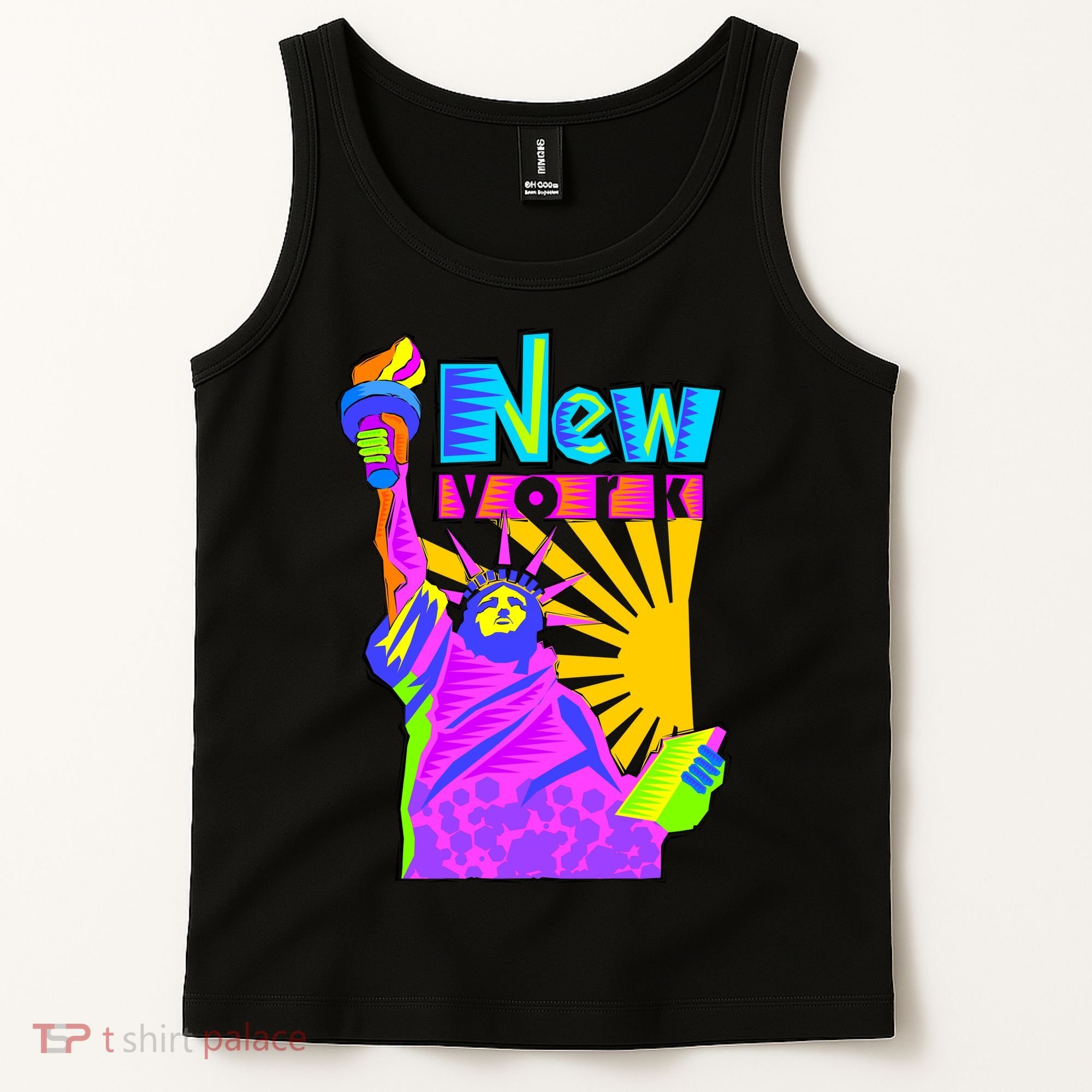 Neon Statue of Liberty Tank Top