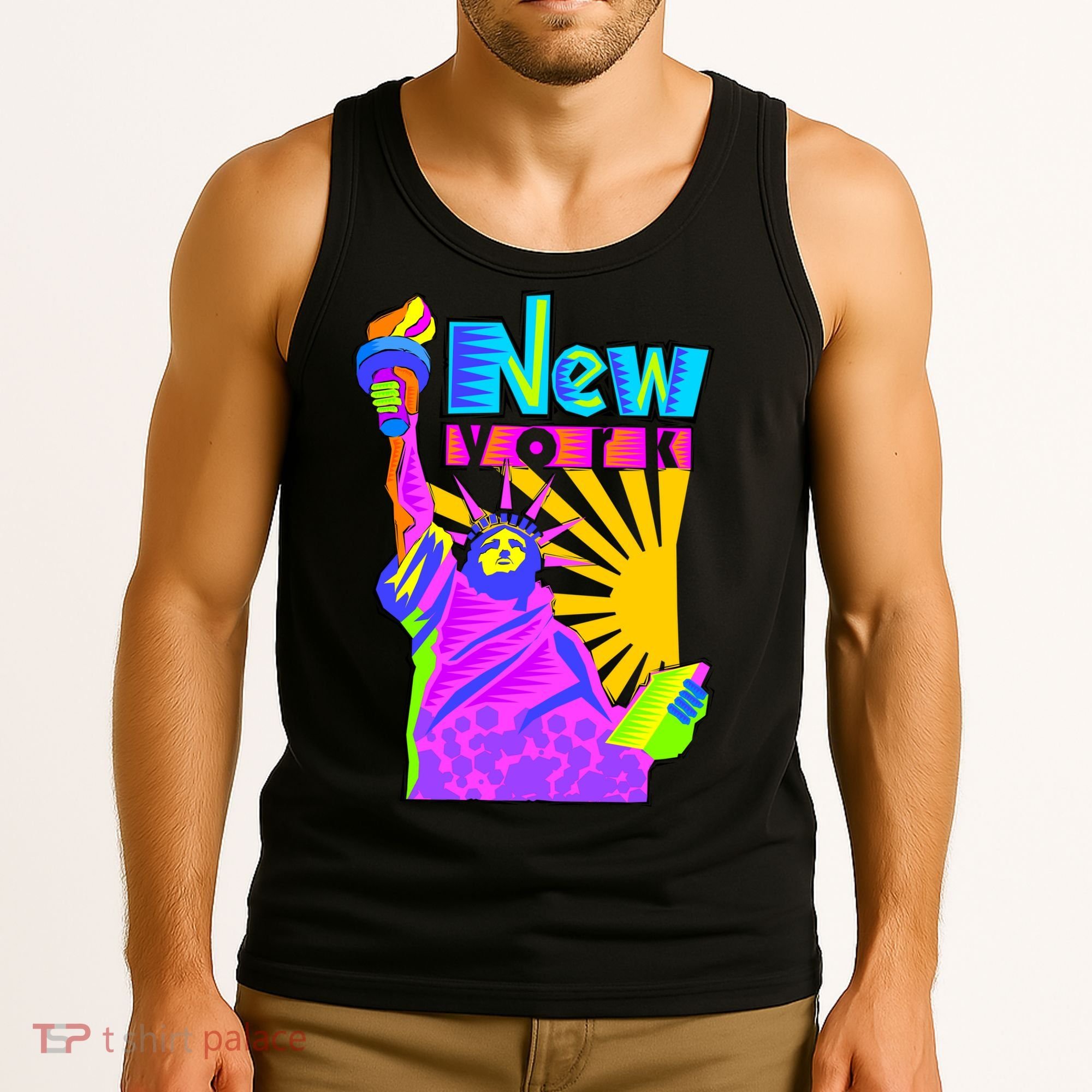 Neon Statue of Liberty Tank Top