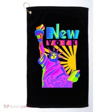 Neon Statue of Liberty Golf Towel
