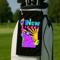 Neon Statue of Liberty Golf Towel thumb 2