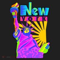 Neon Statue of Liberty Golf Towel thumb 3