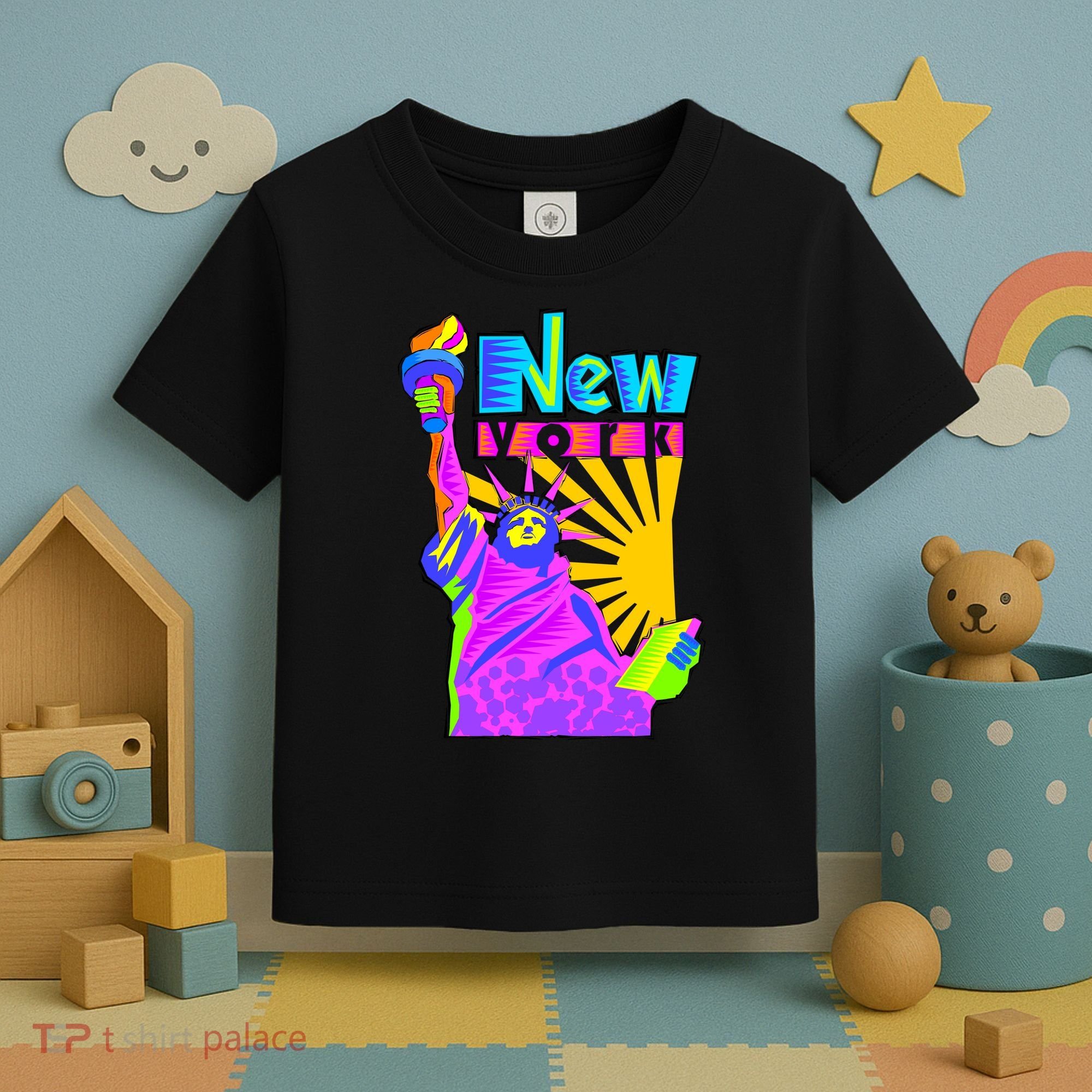 Neon Statue of Liberty Toddler T-Shirt