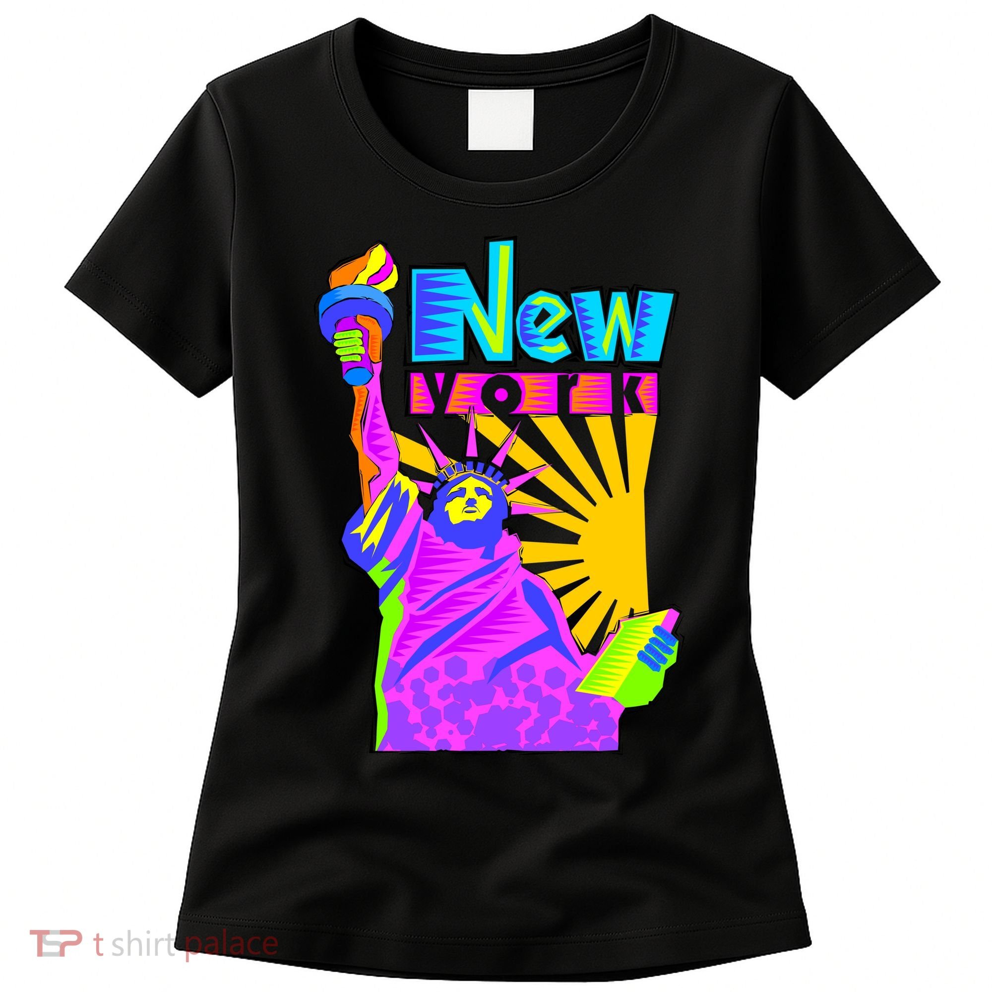 Neon Statue of Liberty Women's T-Shirt