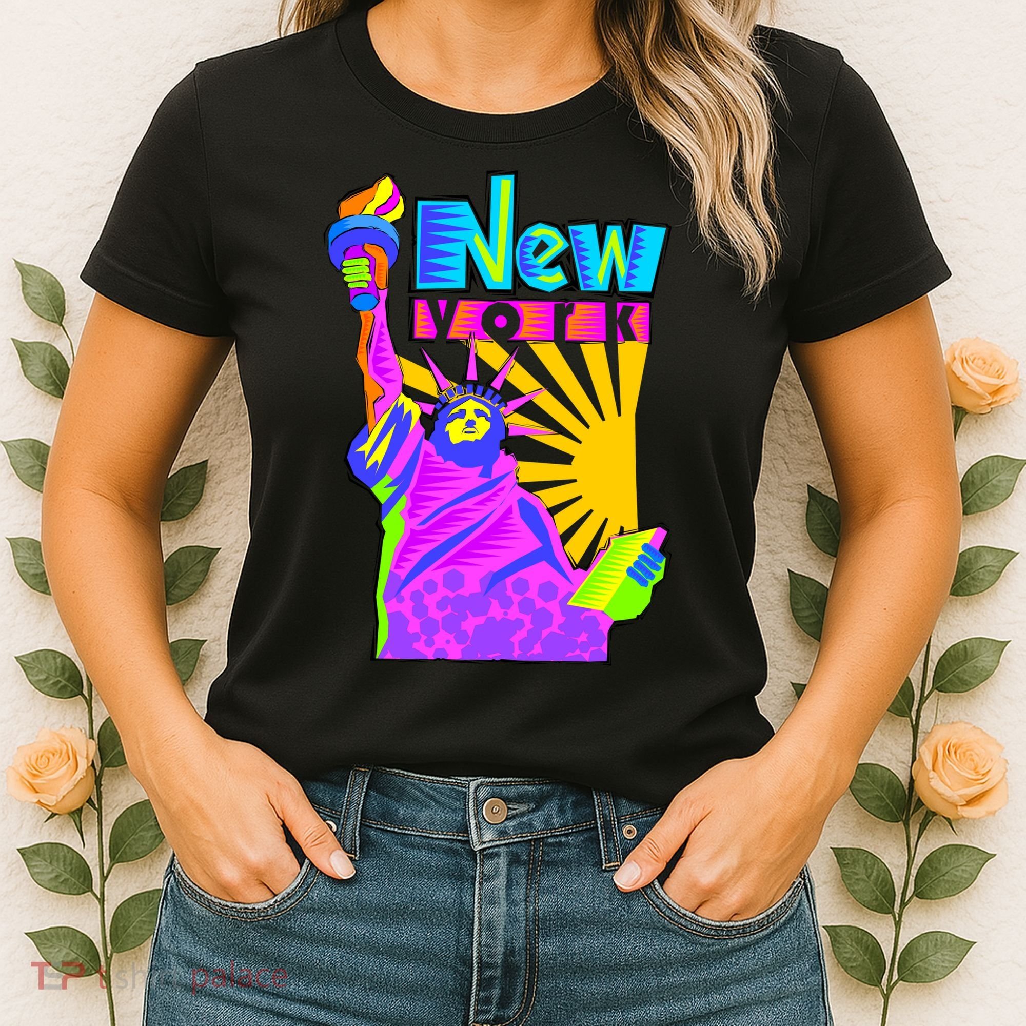 Neon Statue of Liberty Women's T-Shirt