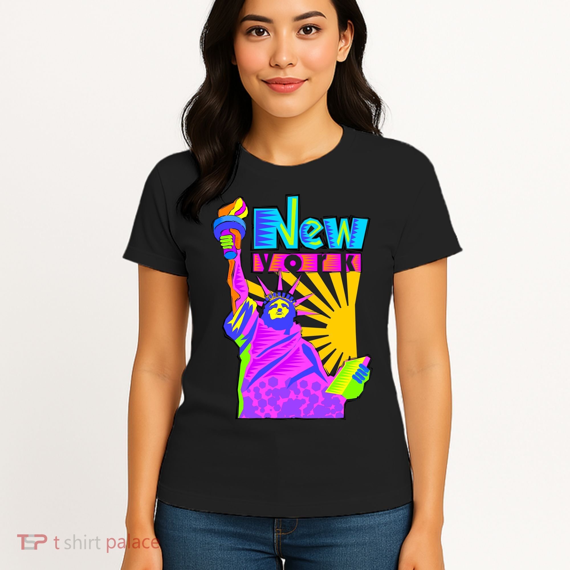 Neon Statue of Liberty Women's T-Shirt