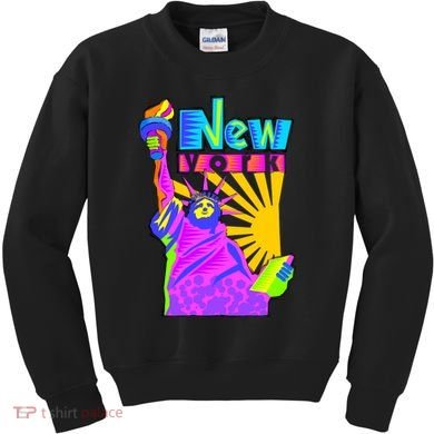 Neon Statue of Liberty Kids Sweatshirt