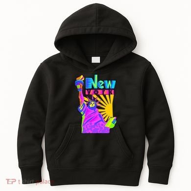 Neon Statue of Liberty Kids Hoodie