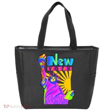 Neon Statue of Liberty Tote Bag