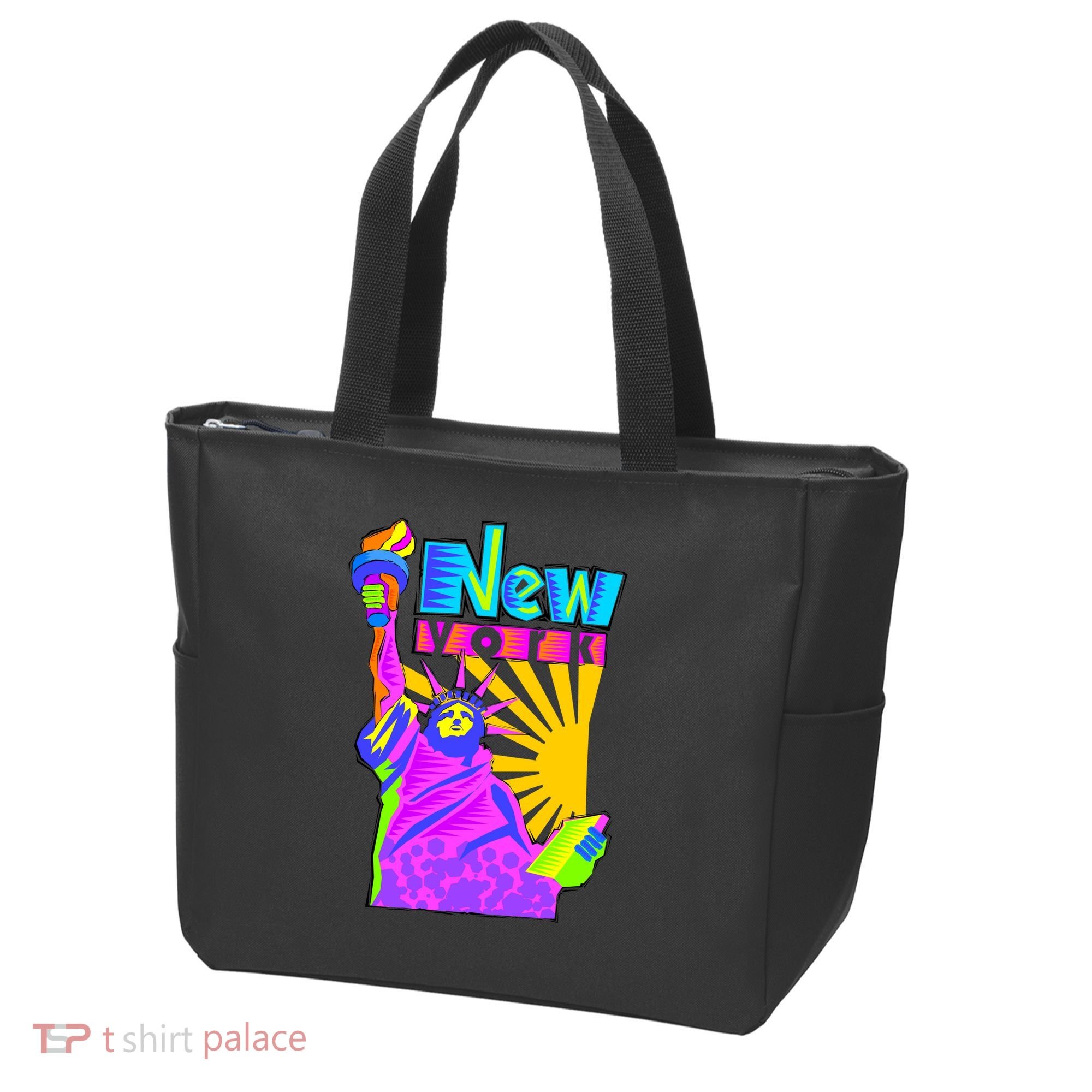 Neon Statue of Liberty Tote Bag
