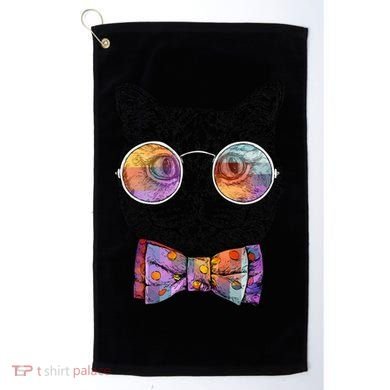 Nerd Cat With Glasses and Bow Tie Golf Towel