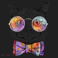 Nerd Cat With Glasses and Bow Tie Golf Towel thumb 3