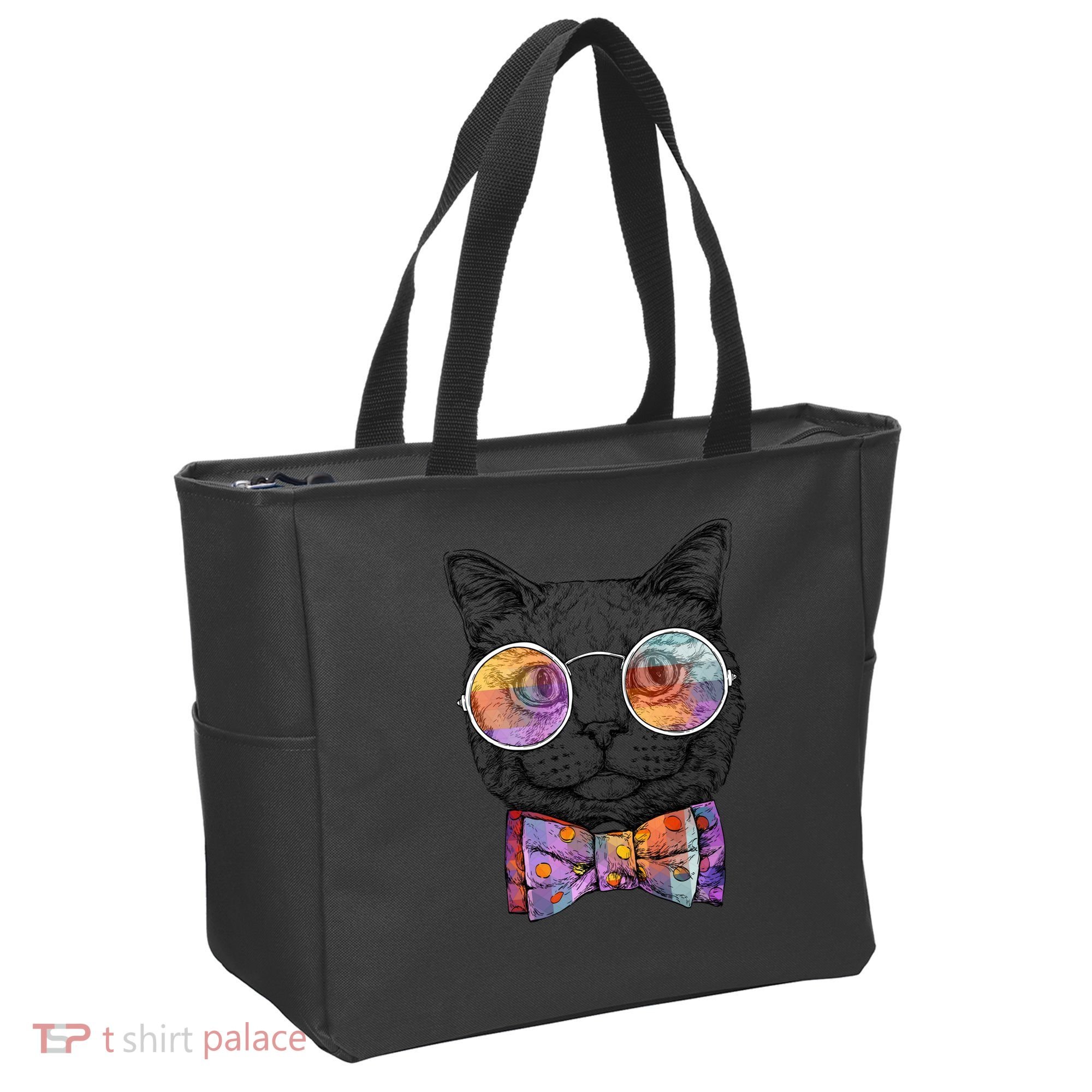 Nerd Cat With Glasses and Bow Tie Tote Bag