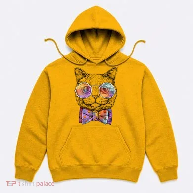 Nerd Cat With Glasses and Bow Tie Hoodie
