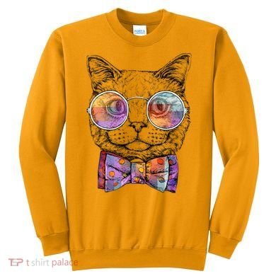 Nerd Cat With Glasses and Bow Tie Sweatshirt