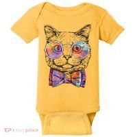 Nerd Cat With Glasses and Bow Tie Baby Bodysuit thumb 0