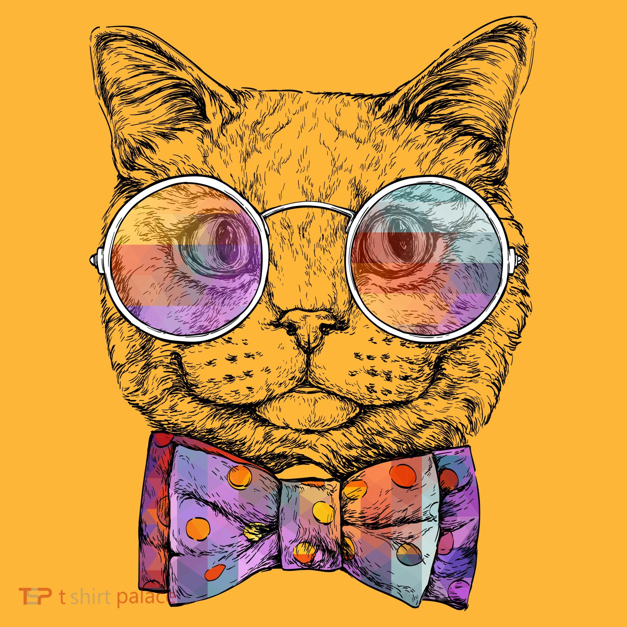 Nerd Cat With Glasses and Bow Tie Baby Bodysuit