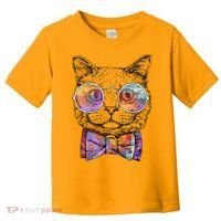 Nerd Cat With Glasses and Bow Tie Toddler T-Shirt thumb 0
