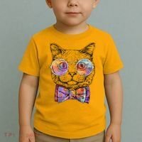 Nerd Cat With Glasses and Bow Tie Toddler T-Shirt thumb 2