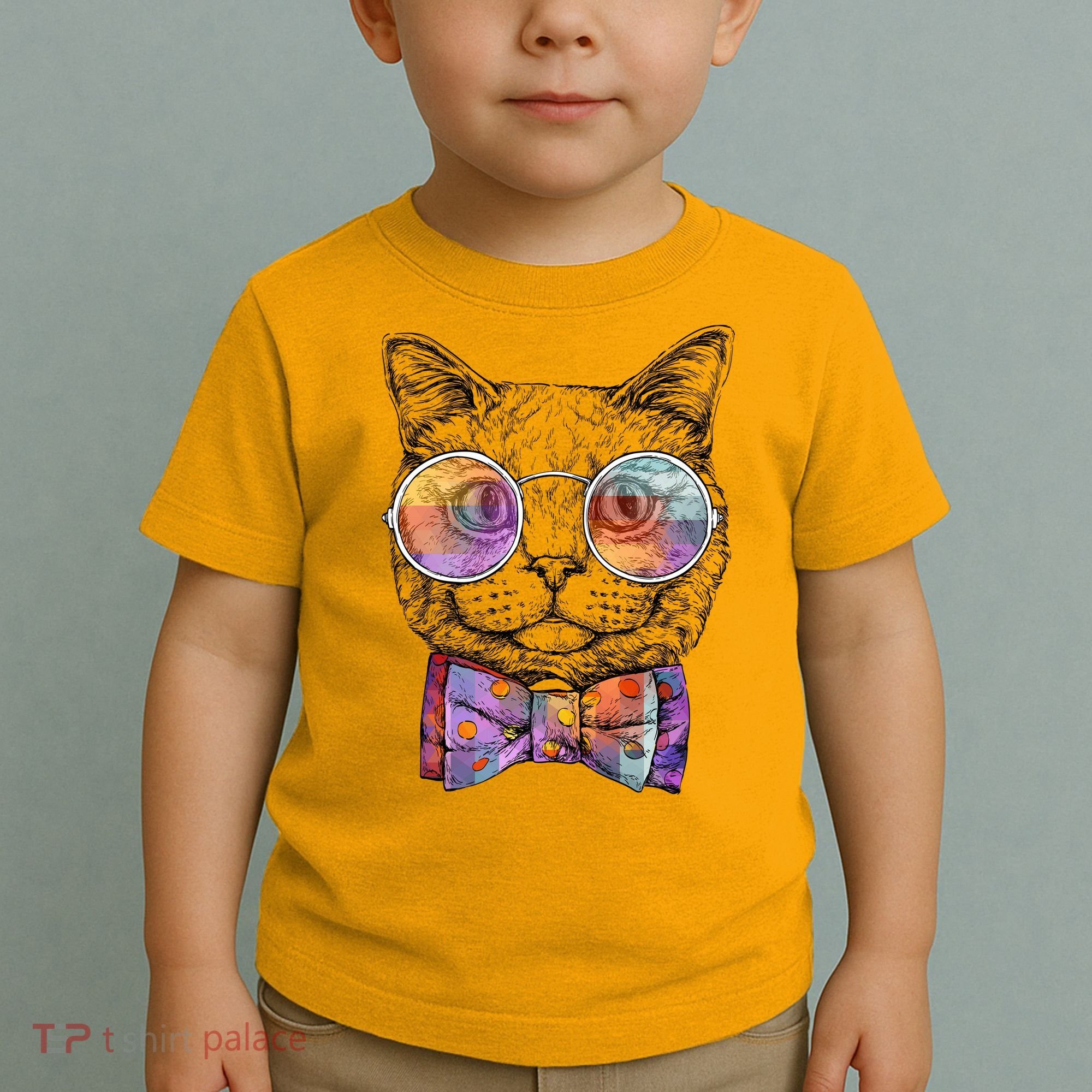 Nerd Cat With Glasses and Bow Tie Toddler T-Shirt
