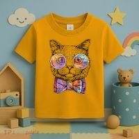 Nerd Cat With Glasses and Bow Tie Toddler T-Shirt thumb 3