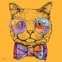 Nerd Cat With Glasses and Bow Tie Kids Hoodie thumb 2