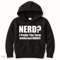 Nerd? I Prefer Intellectual Bad ass Kids Hoodie thumb 0