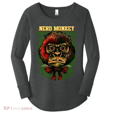 Nerd Monkey Women's Perfect Tri Tunic Long Sleeve Shirt