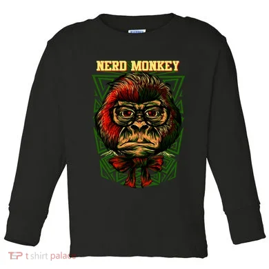 Nerd Monkey Toddler Long Sleeve