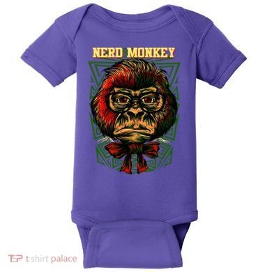 Nerd Monkey Baby Bodysuit