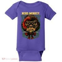 Nerd Monkey Baby Bodysuit thumb 0