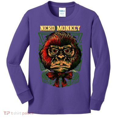 Nerd Monkey Kids Long Sleeve Shirt