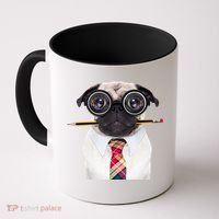 Nerdy Pug Dog With Glasses Coffee Mug thumb 0