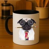 Nerdy Pug Dog With Glasses Coffee Mug thumb 4