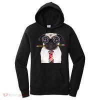 Nerdy Pug Dog With Glasses Women's Hoodie thumb 0